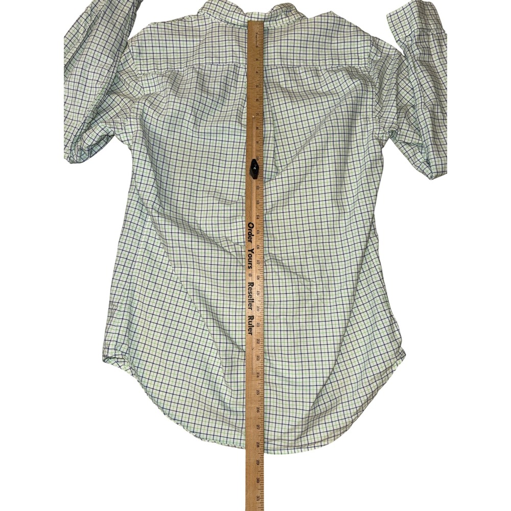 Ralph Lauren Button Down Shirt Mens Small Green Navy Tattersall Long Sleeve - Picture 6 of 6